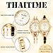 ThaiTime 2pcs New Pretty Woman Girls Elegant Quartz Wrist Watch