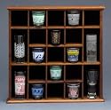 Wood Bar Shot Glass Wall Mount Display Case