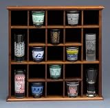 Wood Bar Shot Glass Wall Mount Display Case