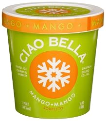 Ciao Bella Mango Sorbetto, 16-Ounce Cups (Pack of 4)