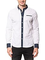 AMERICAN PEOPLE Camisa Hombre Philou (Blanco / Azul)