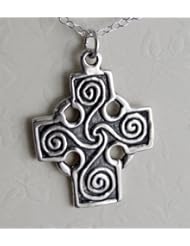 A Beautiful Cross with the Spirals of Life in Sterling Silver