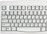 Arabic English Wired PS2 Connection Ivory Off White Computer Keyboard with Black Letters