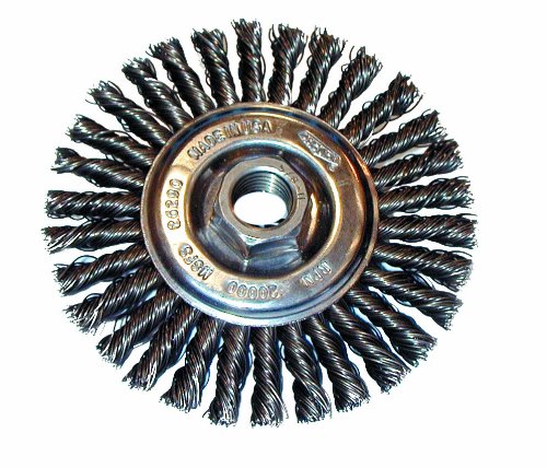 Osborn26399 High Speed Small Grinder Stringer Bead Wheel Brush, Stainless Steel Bristle, 20000 RPM, 4" Diameter