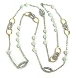 Designer Inspired Long Two-Tone Chain Necklace