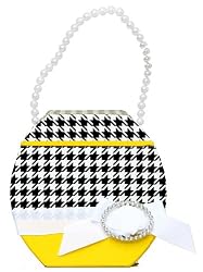 Too Good Gourmet Dark Chocolate Pretzels In Houndstooth And Yellow Purse Shaped Gift Box, 6-Ounce Boxes (Pack of 3)