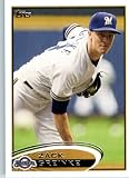 2012 Topps Baseball Card # 210 Zack Greinke - Milwaukee Brewers - ENCASED Trading Card