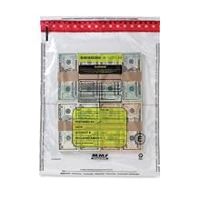 MMF Industries Tamper-Evident Cash Bags, 15 x 20 Inches, Clear, 5 packs of 50 Bags per Box (2362005N20)