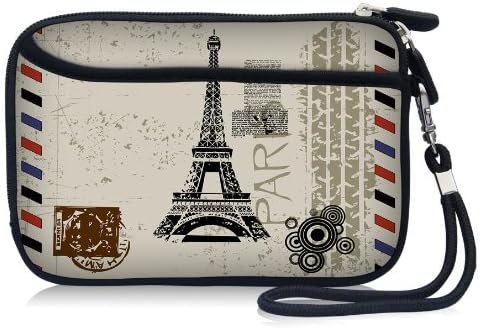 Eiffel Tower Waterproof Portable 2.5" Neoprene Soft Carrying Case Pouch Sleeve With External pocket for Hard Drive HDD Data cable,U disk, GPS and other Accessories