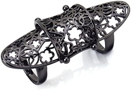 Viennois Gun Color Alloy Full Finger Joint Armor Knuckle Ring Woman (8)