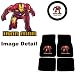 Search : Iron Man Marvel Comics Logo Front & Rear Seat Car Truck SUV Carpet Floor Mats w/ Steering Wheel Cover - 5PC