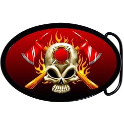 Firefighter Fireman Skull Belt Buckle