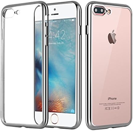 iPhone 7 Plus Case, Vomocase Slim Plating Crystal Clear Soft TPU Gel Shockproof Cover Case for apple iPhone 7 Plus 5.7 inch (2016) (Silver)