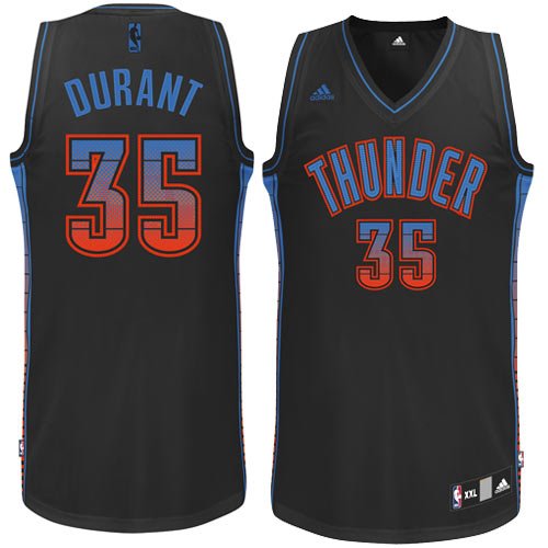 adidas Kevin Durant Oklahoma City Thunder Vibe Swingman Jersey - Black (XX-Large)