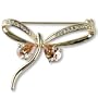 Vintage Golden Tone Amber Crystal Butterflyes Brooches & Pins