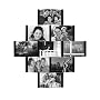 Aero 9-Opening Collage Picture Frame for 4-by-6-Inch Photos, Black