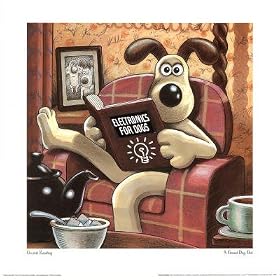A Grand Day Out with Wallace and Gromit Movie Gromit Reading Poster Print - 16x16