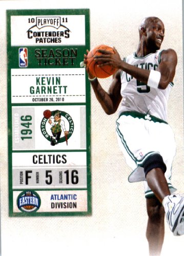 2010 11 Playoff Contenders Plates & Patches Basketball Card # 55 Kevin Garnett Boston Celtics In a Protective Screwdown Display Case!