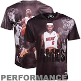 NBA Men's Miami Heat LeBron James Sublimated High Definition Photo Tee Shirt (Black, XX-Large)