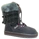 Skechers Girls Peaceful Twinkle Toes Keepsakes Grey Knitted Snow Boots