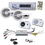 Pyle Mega MP3 Radio/Speaker/Amplifier Package for Boat/Car/Truck/SUV PLMRKT34WT In Dash Marine AM/FM PLL Tuning Radio W/ USB/SD/MMC Reader + PLMRMP3A 4CH Waterproof MP3/ Ipod Marine Power Amplifier + PLMR25 4 300W 3 Way Weather Proof Mini Box Speaker System (White). 51QzokDmY2L. SL160 Pyle Mega MP3 Radio/Speaker/Amplifier Package for Boat/Car/Truck/SUV PLMRKT34WT In Dash Marine AM/FM PLL Tuning Radio W/ USB/SD/MMC Reader + PLMRMP3A 4CH Waterproof MP3/ Ipod Marine Power Amplifier + PLMR25 4 300W 3 Way Weather Proof Mini Box Speaker System (White).