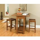 Expandable Dining Table with 2 Stools