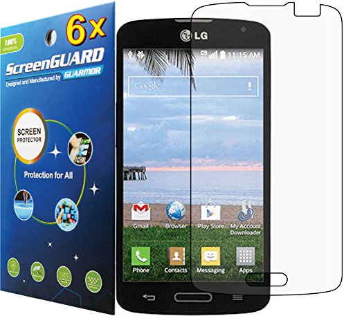 6x LG Access 4G LTE L31G L31L Premium Clear LCD Screen Protector Guard Film (6 Pieces from GuarmorShield brand)