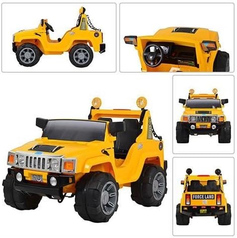 Ultimate Kids 12V Hummer Style Battery Operated Ride on Car with 2 Seats/RemoteControl/Functioning Lights/Black