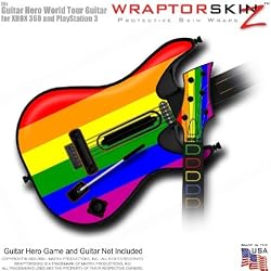 Rainbow Stripes Skin fits Band Hero, Guitar Hero 5 & World Tour Guitars for XBOX 360 & PS3 (GUITAR NOT INCLUDED) by WraptorSkinz