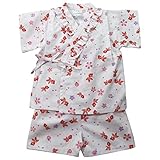 盛夏 甚平(ジンベイ) 【日本製】サザンクロスプリント金魚甚平スーツ 90cm/ピンク NO.OG-1613