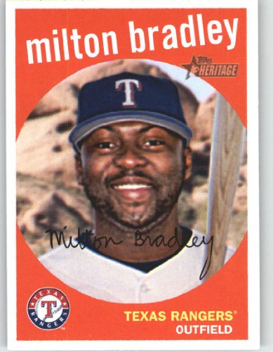 2008 Topps Heritage #205 Milton Bradley - Texas Rangers (Baseball Cards)