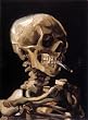 Van Gogh Smoking Skull Wooden Jigsaw Puzzle