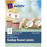 Avery Textured Scallop Round Labels, White, 2.5-Inch Diameter, Pack of 90  (8218)