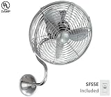 Matthews Fans ME-CHR 13 Melody Contemporary DAMP Outdoor Chrome Ceiling Fan w/Wall Ctrl & Blades