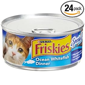 Friskies Cat Food Classic Pate Specail Diet Ocean Whitefish Dinner, 5.5-Ounce Cans (Pack of 24)