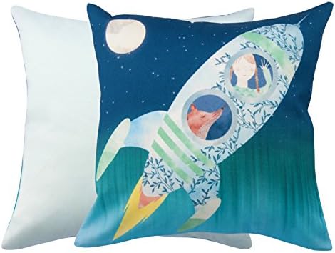 Room to Believe, Kids, Pure Cotton, Decorative Throw Pillow Case Cushion Cover, Without Insert, 16x16 Inches, Space