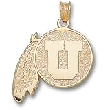 University of Utah Drum And Feather Pendant (14kt)