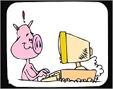 Mouse Pad with computer, pig