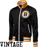 NHL Mitchell & Ness Boston Bruins Preseason Warm-Up Track Jacket - Black (X-Large)