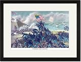 Black Framed/Matted Print 17x23, African American unit, the 54th Massachusetts overruns Fort...