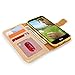 LG K7 Case/LG Tribute 5 Case, Cellularvilla [Slim Fit] [Stand Feature] Premium Pu Leather Wallet Case [Card Slots] [Wristlet] Book Style Flip Cover for LG K7 / Tribute 5 (Golden Bling)