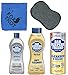 Bar Keepers Friend Cleanser Trio - Mega Bundle (21 Oz Cleanser & Polish Powder | 26 Oz Liquid Soft Cleanser | 13 Oz Cooktop Cleaner) Plus 1 Foxtrotâ„¢ Microfiber Towel & 1 Microfiber Scrubber Sponge