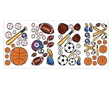 Sports Fun Baseball Soccer Hockey Basket Wall Stickers