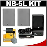 2 Replacement Canon NB-5L Batteries and Mini Battery Charger for Canon PowerShot SD790 IS, SD880 IS