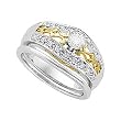 14K Two-Tone Gold Diamond Wedding Set - 0.50 Ct.