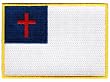 Christian Cross Flag Embroidered Patch Iron-On Religious Symbol Protestant Emblem