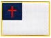 Christian Cross Flag Embroidered Patch Iron-On Religious Symbol Protestant Emblem