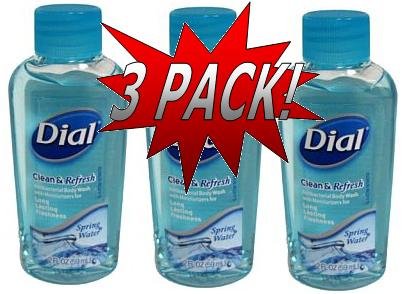 Dial Travel Size Spring Water Body Wash 3 Pack