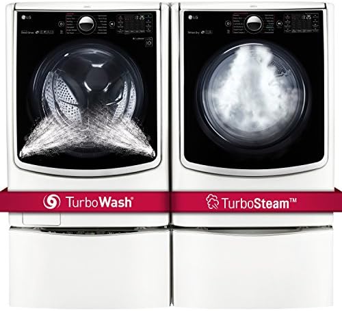 LG TurboWash Series Power Pair Special-Mega Capacity Laundry System with Matching Storage Pedestals and ELECTRIC Dryer in Pure White Color