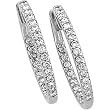 PRE-HOLIDAY SALE - EXTRA 10% OFF. 14K White Gold Diamond Hoop Earrings - 1.00 Ct.